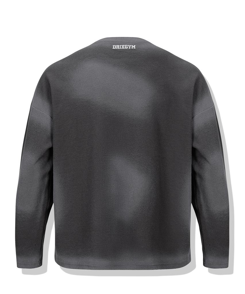 DRIX Vintage Waffle Oversized Long Sleeve_Charcoal
