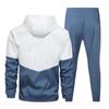 Men's Casual Color Block Hoodie Two-Piece Set for Back-to-School and Outdoor Sports