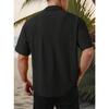 Spring Popular Men's Hollow Jacquard Short Sleeve Shirt Versatile Casual Breathable Comfortable Top