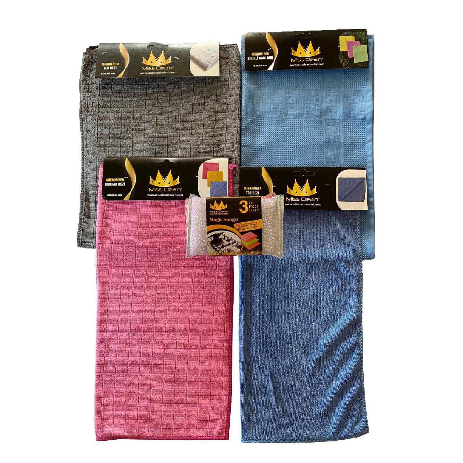

Missclean (4 Pieces) Microfiber General Cleaning Cloth Set Magic Glass Cloth Kitchen Cloth Dust Cloth Ground Cloth