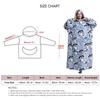 Giyilebilir Battaniye Kadın Ev Yumuşak Flanel Rahat Baskılı Cepli Büyük Boy Kapşonlu Sweatshirt