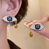 Zircon Devil's Eye Earrings Pleated Crystal Vintage Long Drop Earrings  Party Favors