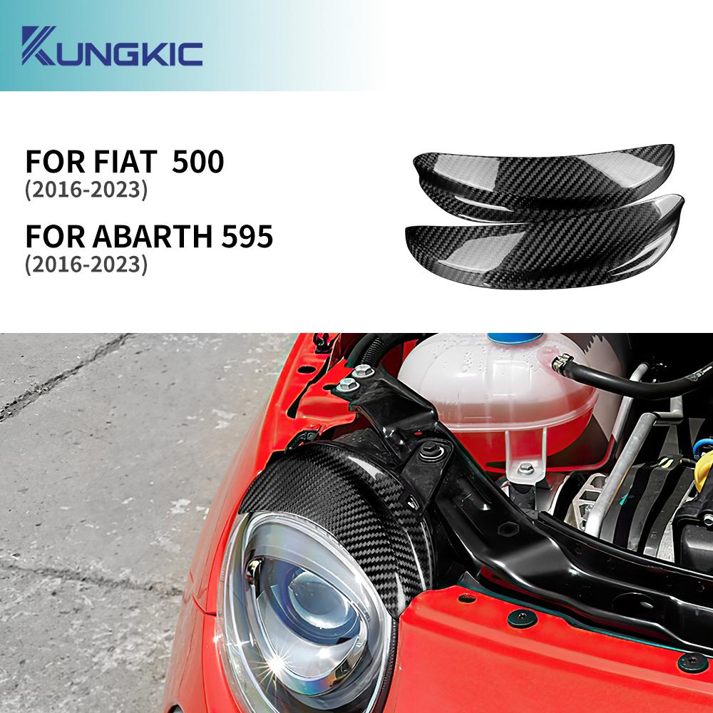 For Fiat 500 Abarth 595 2016 2017 2018 2019 2020 2025 2025 2025 Real Hard Carbon Fiber Sticker Headlamp Eyebrow Bezel Protection