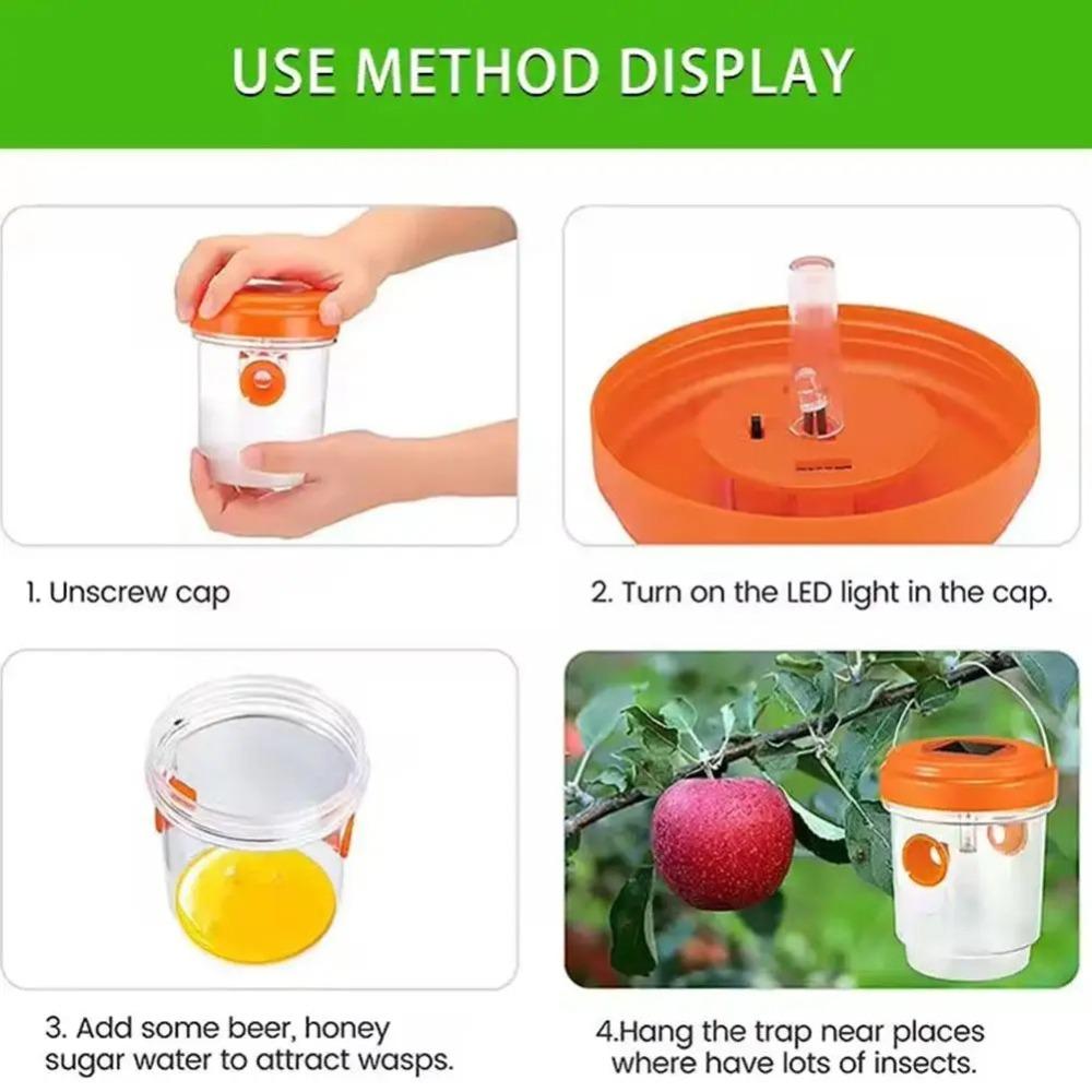 Reusable Solar Fly Catcher Insect Killer Orchard Bee Trap Killer Solar Fruit Fly Trap  Garden Lawn