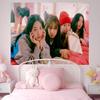 Kpop Group Ffifty Fifty Anime Tapestry Hanging Tarot Hippie Wall Rugs Dorm Home Decor