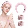 3 szt. Modne opaski na nadgarstki z mikrofibry do mycia, scrunchies, puszysta opaska na głowę, opaska spa z bąbelkami do mycia twarzy, makijażu, pod prysznic, pielęgnacji skóry