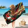 Cristiano Ronaldo Custom Beach Towel, Personalized Name Text Print, Football Logo Soft Quick‑Dry Towel Holiday Gift
