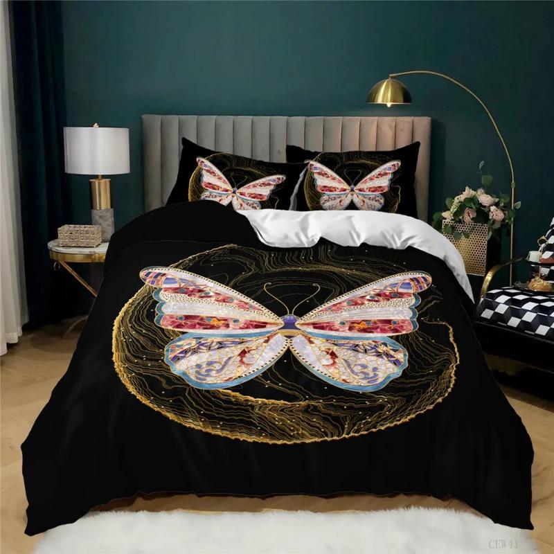 Queen Size Comforter Bedding Sets Insect Butterfly Duvet Cover Set Queen 228x228cm King Thick High Grade Home Bed Comforters 3d