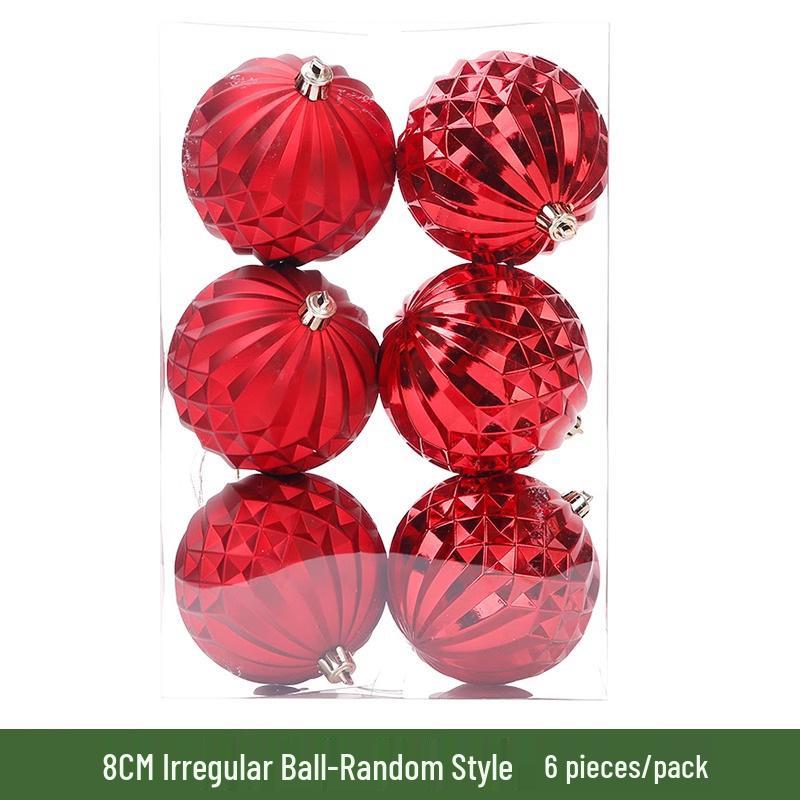 Red Christmas Balls 3-10cm: Electroplated Plastic Tree Ornaments for Festive Atmosphere