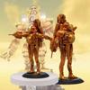 Gold Clock Man Action Figure Hand-made Joint Movable Transforming Clock Man King Toy Decor 17cm Pvc