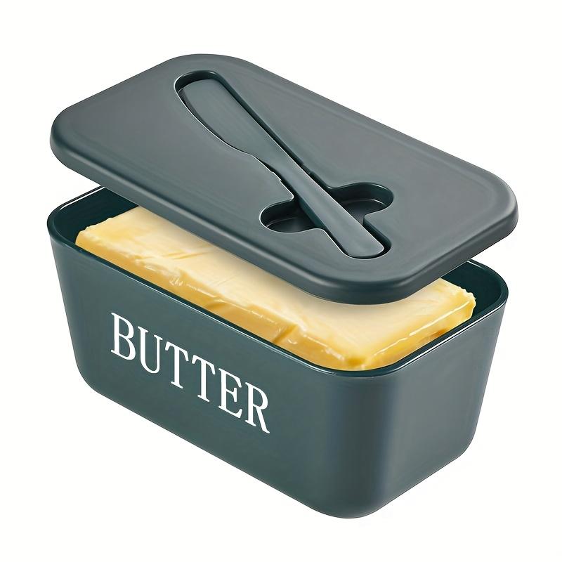 1pc New Butter Container Box with Knife Simple Restaurant Sealed Storage Box Cheese Box Butter Slicer Butter Dish Home Tableware