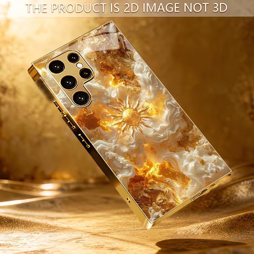 Corona Atmosphäre Schlichtheit Hochwertige Galvanisierte Glas Handyhülle für Samsung Galaxy S26 S25 S24 S23 S22 S21 FE, Ultra, Plus