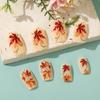 Thanksgving Day Press On Nails Square Medium Press On Nails Nude White Fall Nail Press Ons Full Cover False Nails With Maple Leaves Designs Acrylic