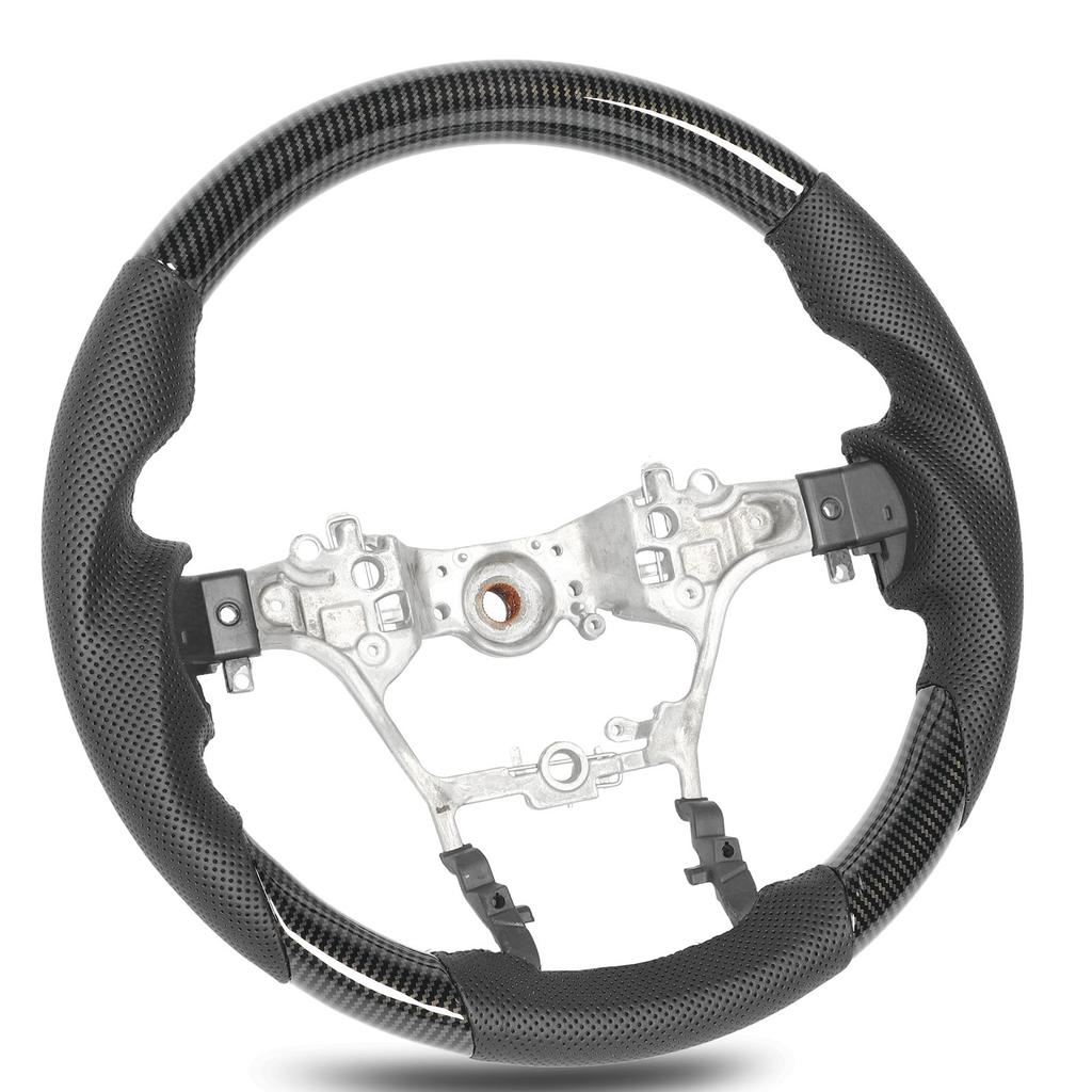 Hydro Dip Steering Wheel Perforated Leather 3 Section Type Replacement For Hilux AN110 AN120 AN130 2015 to 2023 Carbon