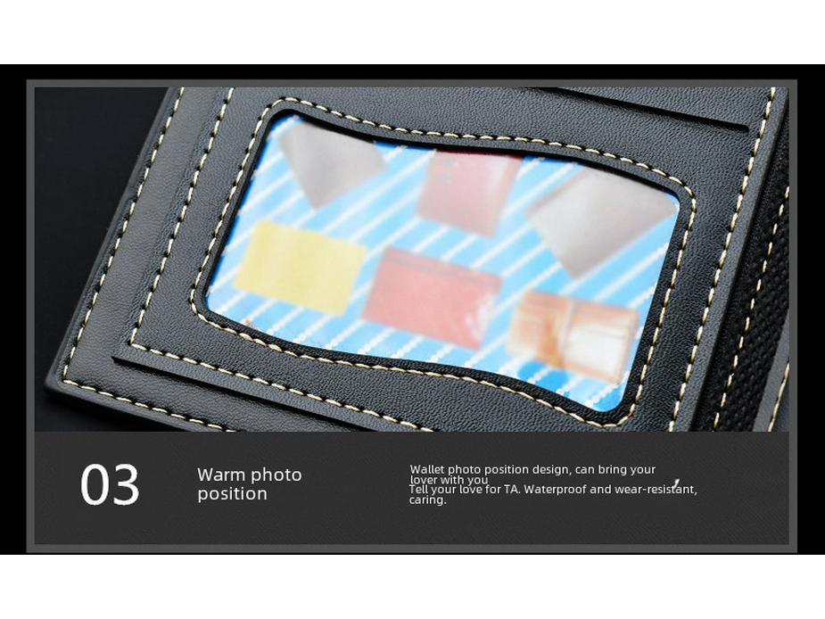 Nowy Portfel Męski Krótki – Stylowy, Miękki Wzór Liczi, Duża Pojemność, Wiele Przegródek na Karty.