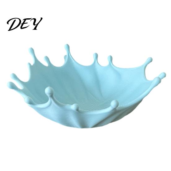 Nightstand Accessory Tray 3D Printed Jewelry for Rings Earrings Bracelets, Ocean Splash Organizer Trinket Dish, Decorative Desktop Home Vanity
