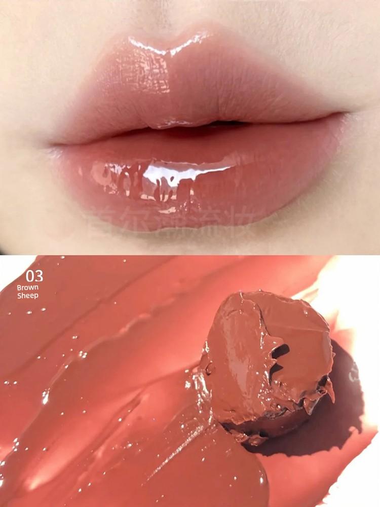 Haggard Lip Gloss Little Fat Dude Lip Balm Transparent Layered Glass Lip H02 Tender Pink Mirror Glossy Nude Color for Women