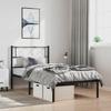 Metalen Bedframe met Hoofdbord Zwart 100 x 200 cm