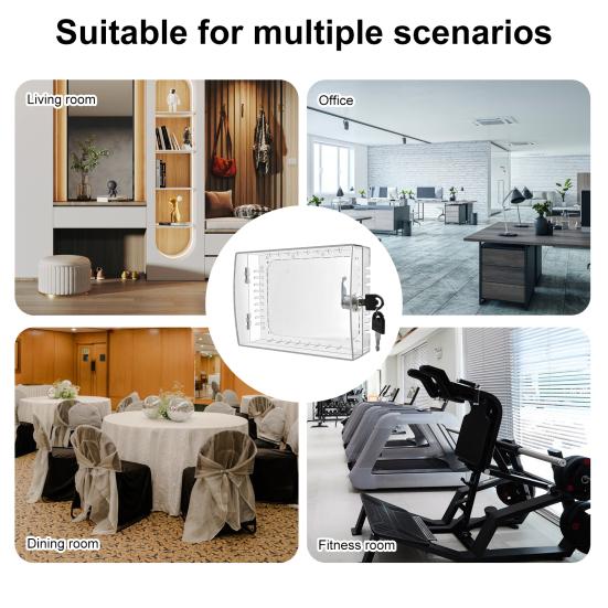 Clear Thermostat Lock Box with 2 Keys Home Apartment Office School Wall Mount Thermostat Cover Universal Large AC Thermostat Guard