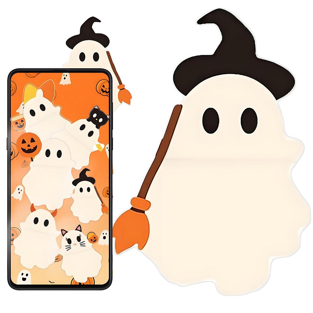 

Small Figurines For Phone Halloween Ghost Smartphone Figurine Halloween Mini Figure Peel-and-stick Decorations For Cell Phone