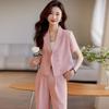 Elegantes Sommer-Anzugset für Damen mit kurzen Ärmeln, professionell