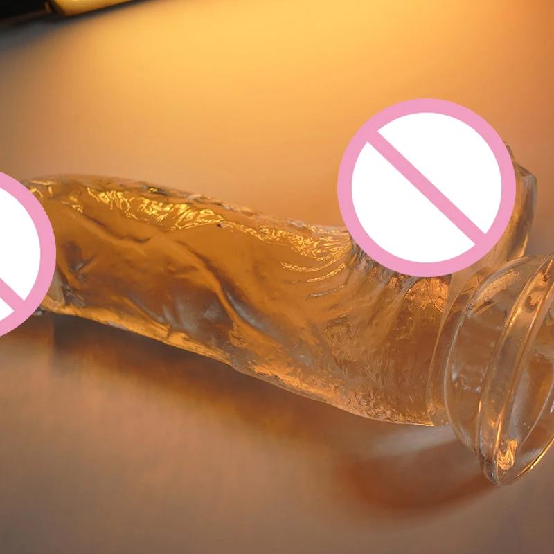 Soft Jelly Dildo Realistic Penis Suction Cup Dildo Big Dick Female Masturbator Clitoral Stimulator Lesbian Sex Toys For Women