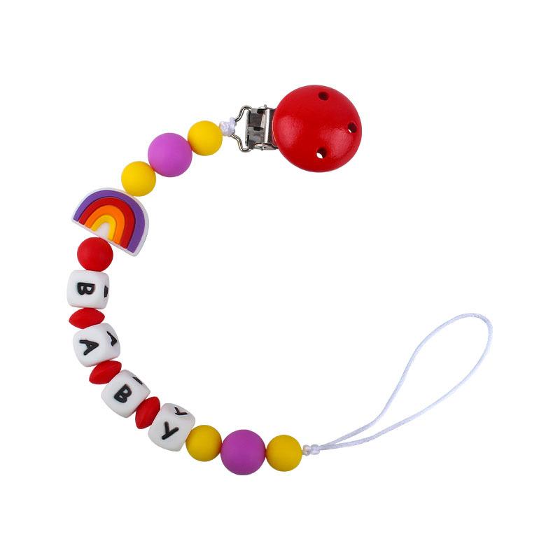 New 5 Colors Baby Teether Handmade Making Pacifier Clips  Holder Chains Silicone Pacifier Chain Clip Baby Teething Chain