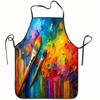 1pc Colorful Paint Brush Apron for Artists Kitchen Cooking Baking Waterproof Protective Wear Art Lover Gift Creative Chef Apron