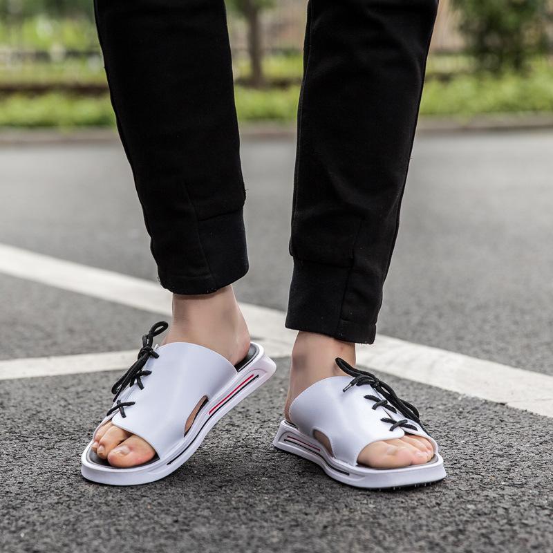 

Японские уличные ремешки модные тапочки мужская мода простая повседневная одежда мягкие и удобные износостойкие нескользящие пляжные сандалии 44