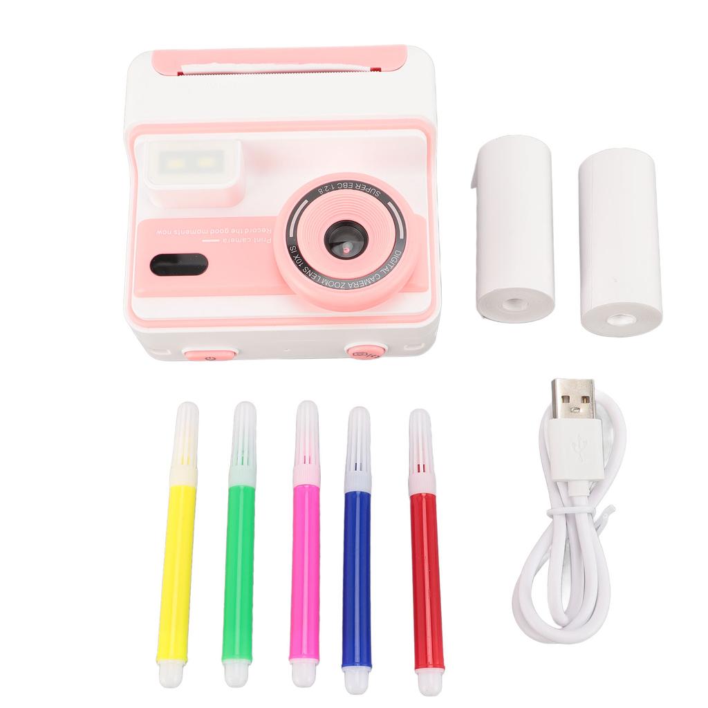 Print Camera 1080P HD 48MP Dual Lens 2.4 Inch IPS Screen Photo Video Camera 16X Digital Zoom Flash