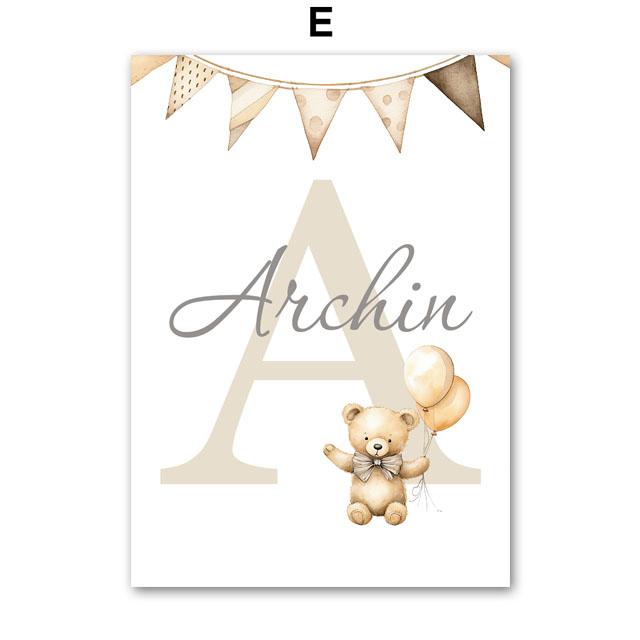 Cute Bear Balloon Aircraft Moon Cloud Balloon Nursery Wall Art Canvas Painting Posters And Prints Pictures Baby Kids Room Decor