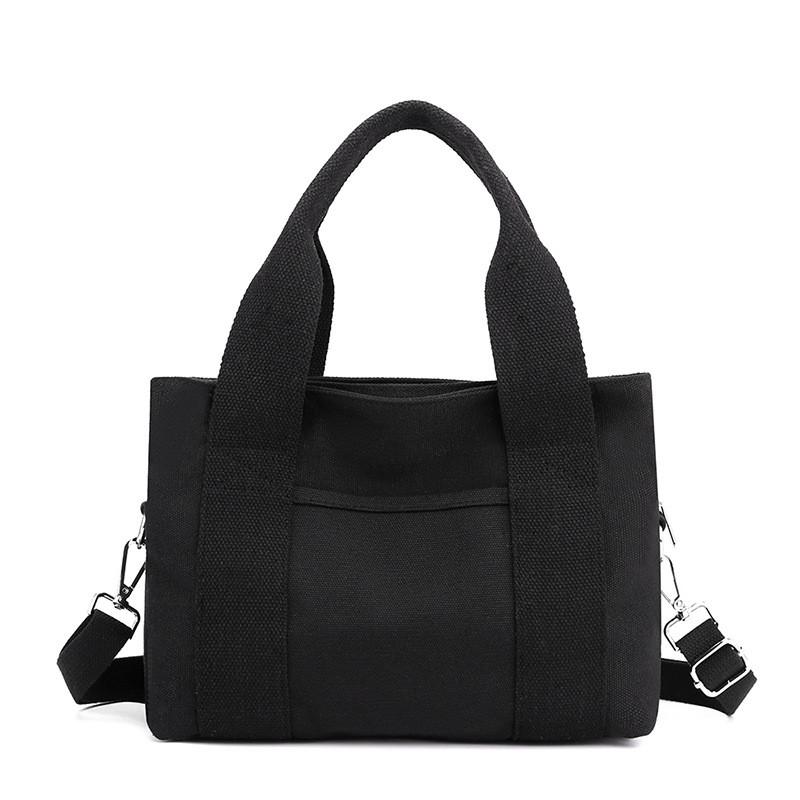 Canvas Tote Bag For Women With Zipper Pockets Urban Minimalist Style