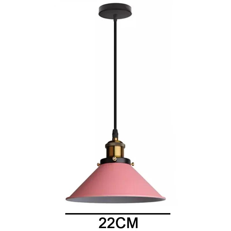 Iron Pendant Light Dia 26cm Colorful Restaurant Kitchen Home Ceiling Lamp Vintage Hanging Light Lampshade Decorative Lamps Ce