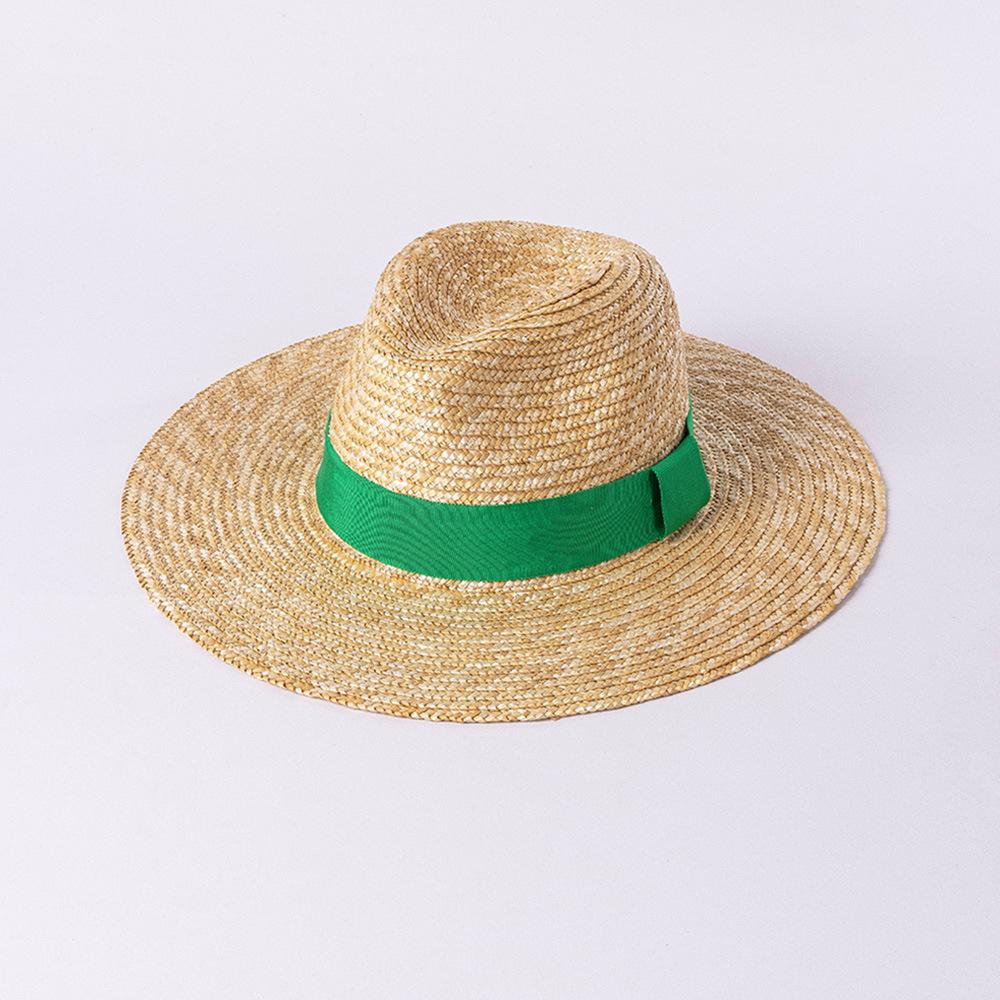 Spring and summer new fashion casual multi-color webbing big eaves straw grass jazz hat outdoor beach shade Internet celebrity straw hat
