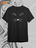 Black T-shirt with Samurai Cat Print