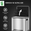30L Dual Compartment Stainless Steel Bin, with Deodoriser Holders - Silver Tone