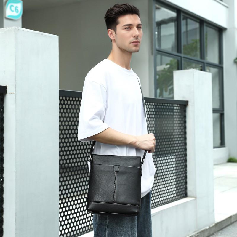 New Leather Men's Diagonal Bag Simple Casual Business Travel Cowhide Shoulder