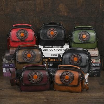 New PU Handbag - Embossed Fashion Lightweight Compact Wear-resistant Durable High-grade Texture with Retro Crossbody Bag