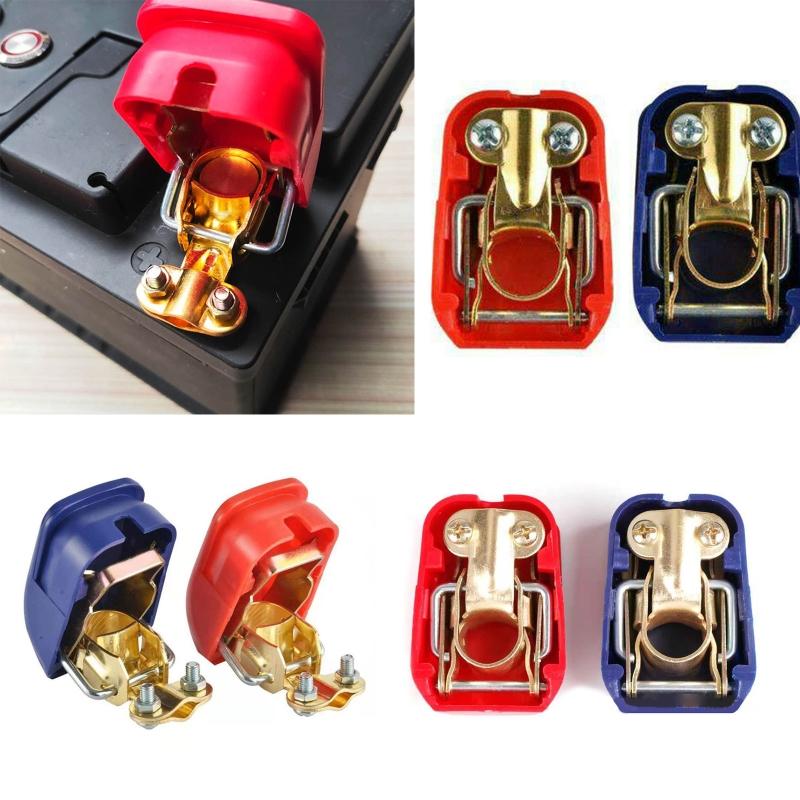 Battery Terminal Connector Positive Negative Car Top Post Clamp Connector Electrode Quick Release for RV Car Marine Ship