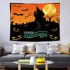 Halloween Tapestry Nordic Holiday Party Decorative Cloth, Horror Cartoon Landscape Tapestry, Milled Fabric Polyester Blanket