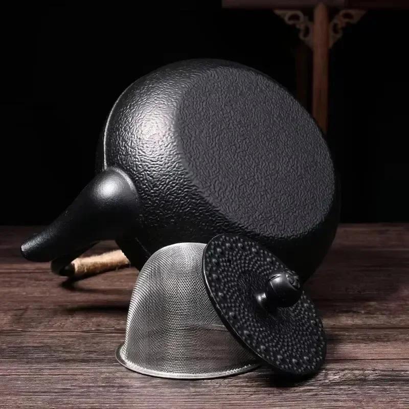 Iron Teapot Handmade Antique Cast Japanese Style Tea Kettle for Boiling Water Accessory Set Charcoal Stove Kitchen Teaware Set