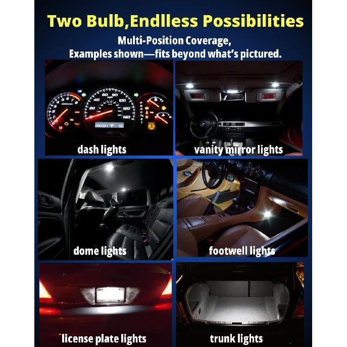 WLJH 40 Pack 194 168 T10 T5 LED Bulbs With Sockets, Non Polarity, Dimmable, For Dash Cluster Dome Map Door Trunk Parking License Plate Lights,300 LM
