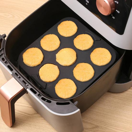 9-hulls silikonkakeform Matkvalitets firkantet bakeform for kaker, iskrem, gelé Slipplett Høy temperaturbestandig DIY bakeverktøy