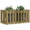 Vidaxl Garden Flower Bed With Fence, 100X50X50 Cm, Impregnated Pine