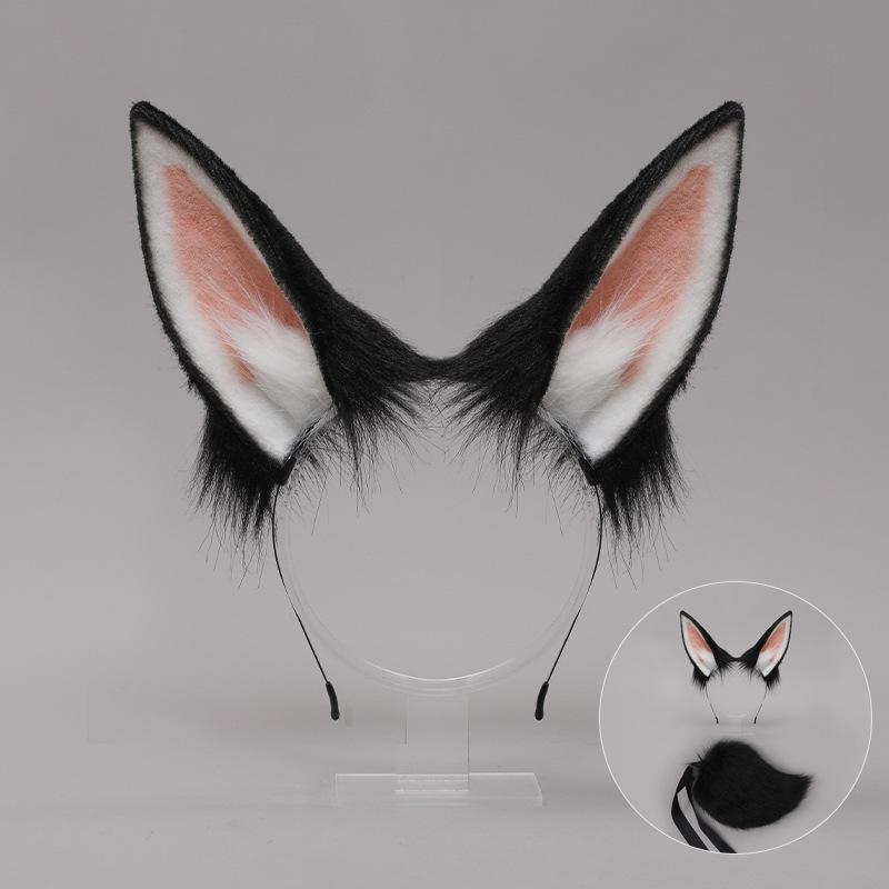Two-dimensional rabbit ears, animal ears, headbands, comics props, Japanese plush rabbit ears, rabbit tail set