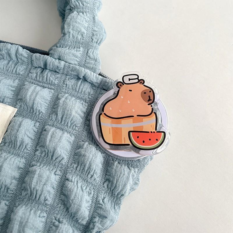 Fun Cute Cartoon Acrylic Capybara Ins Trendy Female Magnetic Suction Niche Phone Holder Creative Retractable Airbag