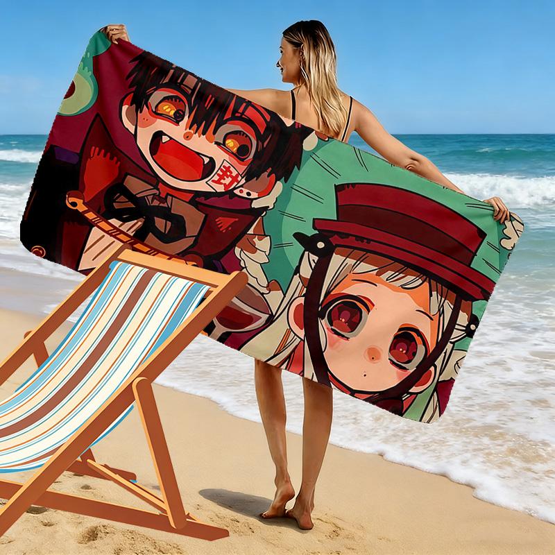 Toilet‑Bound Hanako‑kun Print Beach Towel, Large Soft Quick Dry Towel for Beach Camping Swimming