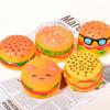 Squeaky Hamburger Dog Toy - Chew Toy for Teeth Cleaning & Molar Care, Interactive Squeaking Pet Toy,