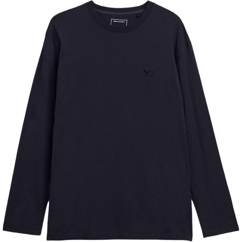 Y-3 Логотип SS26 Футболка с круглым вырезом, повседневная, с длинным рукавом, свободного кроя, унисекс, топы KQ9778 L