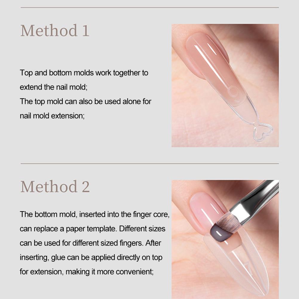 Dual Form Nail Extension System Top Bottom Sandwich Design Reusable Clear for UV LED Gel Professional Salon Tool DIY At Home